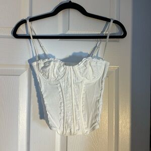 Out From Under Urban Outfitters White Eyelet Corset Tank